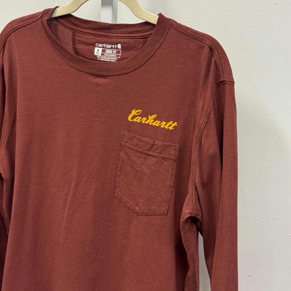Carhartt Women's Medium Loose Fit Lightweight Long-Sleeve T-Shirt Graphic Script - Picture 3 of 8
